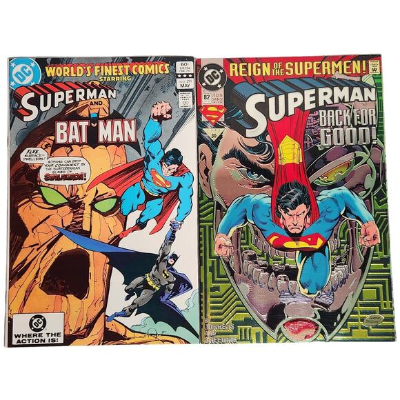 DC Comics Reign Of Superman Foil (1993) & Superman & Batman (1982) Pre-owned - Picture 1 of 10